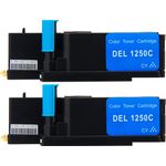 Compatible Dell 331-0777 Cyan High Yield Toner Cartridges 2-Pack (FYFKF)