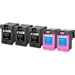 Set of 5 Compatible HP 65XL High Yield Ink Cartridges