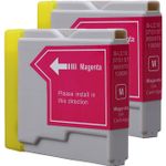 Set of 2 Compatible Brother LC-51M Magenta Ink Cartridges