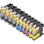 Set of 10 Compatible Brother LC-103 High Yield Ink Cartridges (Replaces LC-101)