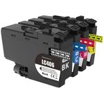 Set of 4 Compatible Brother LC406 XL High Yield Ink Cartridges