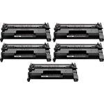 5 Pack Compatible HP 58X Black High-Yield Toner Cartridge (CF258X)