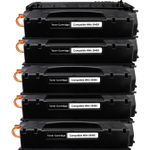 5 Pack Compatible HP 80X Black High Yield Toner Cartridge (CF280X)