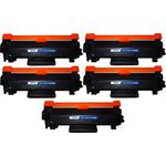 5 Pack Compatible Brother TN770 Black Super High-Yield Toner Cartridges