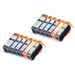 Set of 12 Compatible Canon PGI-220 & CLI-221 Ink Cartridges