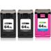 Set of 3 Compatible HP 64XL High Yield Ink Cartridges