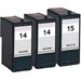 Set of 3 Compatible Lexmark 14 & 15 Ink Cartridges