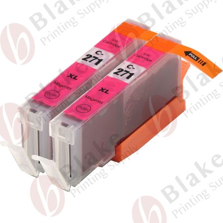 Set of 2 Compatible Canon CLI-271XL Magenta High Yield Ink Cartridges (0338C001)