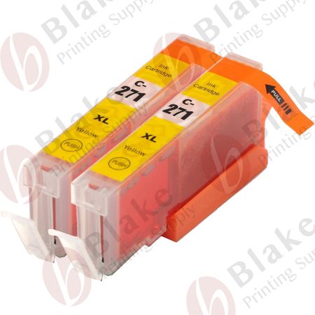 Set of 2 Compatible Canon CLI-271XL Yellow High Yield Ink Cartridges (0339C001)