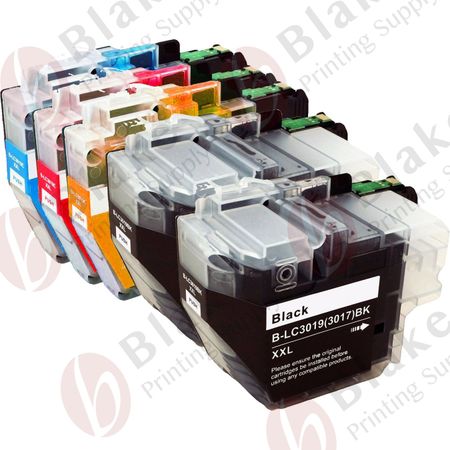 Set of 5 Compatible Brother LC-3017 High Yield Ink Cartridges