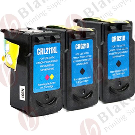 Set of 3 Compatible Canon PG-210XL & CL-211XL High Yield Ink Cartridges