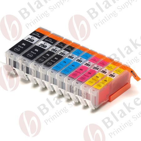 Set of 10 Compatible Canon PGI-250XL & CLI-251XL High Yield Ink Cartridges