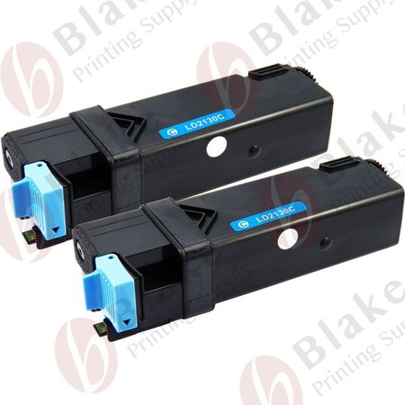 Set of 2 Compatible Dell 330-1437 Cyan High Yield Toner Cartridges (T107C)