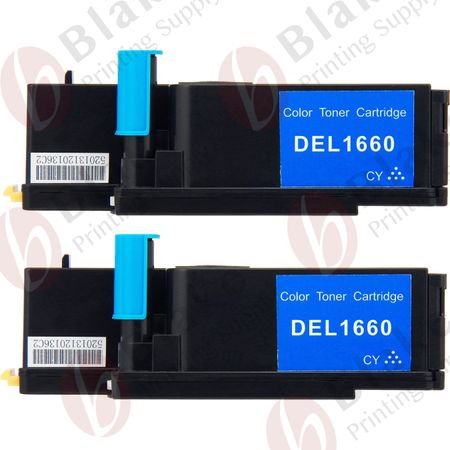 Set of 2 Compatible Dell 332-0400 Cyan Toner Cartridges (5R6J0)