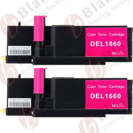 Set of 2 Compatible Dell 332-0401 Magenta Toner Cartridges (4J0X7)