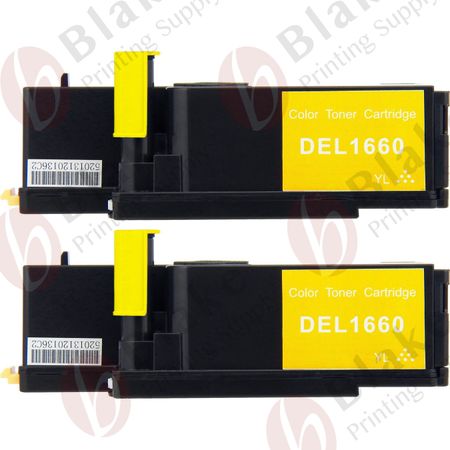 Set of 2 Compatible Dell 332-0402 Yellow Toner Cartridges (XY7N4)