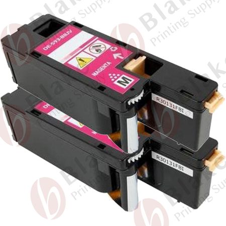 Set of 2 Compatible Dell 593-BBJV Magenta Toner Cartridges (G20VW)