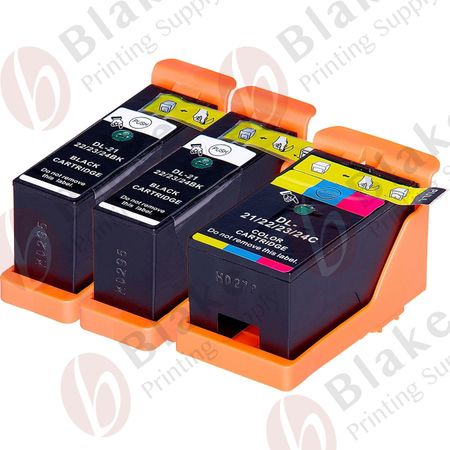 Set of 3 Compatible Dell Series 21 Ink Cartridges