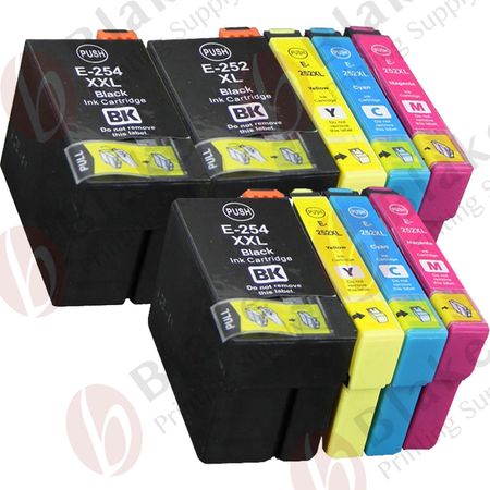 Set of 9 Compatible Epson 252XL High Yield Ink Cartridges