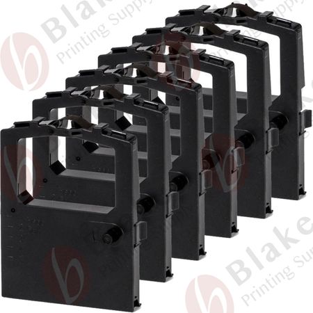 Set of 6 Compatible OkiData 52102001 Black Printer Ribbon Cartridges