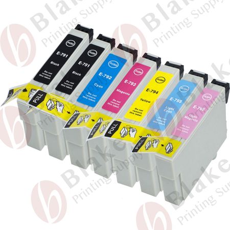 Set of 7 Compatible Epson 79 High Yield Ink Cartridges