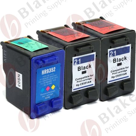 Set of 3 Compatible HP 21 & 22 Ink Cartridges