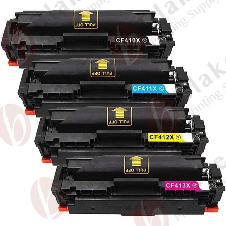 Set of 4 Compatible HP 410X High Yield Toner Cartridges