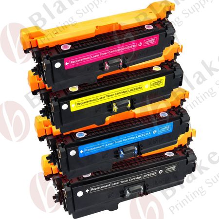 Set of 4 Compatible HP 504X & 504A Toner Cartridges