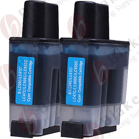 Set of 2 Compatible Brother LC-41C Cyan Ink Cartridges