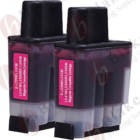 Set of 2 Compatible Brother LC-41M Magenta Ink Cartridges