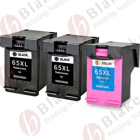 Set of 3 Compatible HP 65XL High Yield Ink Cartridges