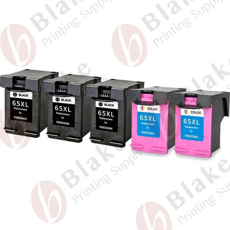 Set of 5 Compatible HP 65XL High Yield Ink Cartridges