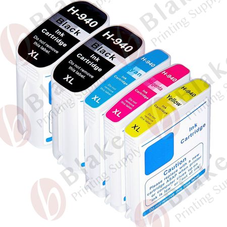 Set of 5 Compatible HP 940XL High Yield Ink Cartridges