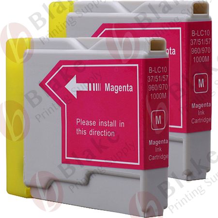 Set of 2 Compatible Brother LC-51M Magenta Ink Cartridges