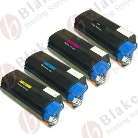 Set of 4 Compatible OkiData C3100 / C3200 Type C6 High Yield Toner Cartridges