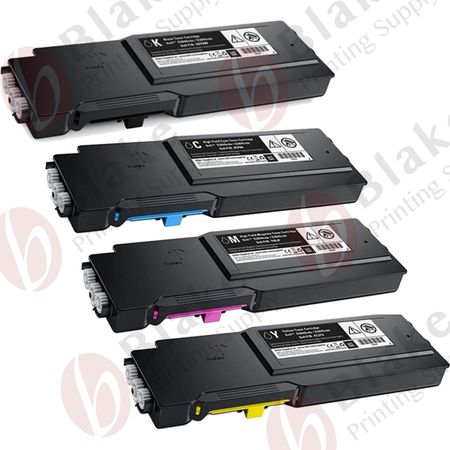 Set of 4 Compatible Dell S3840cdn / S3845cdn Extra High Yield Toner Cartridges