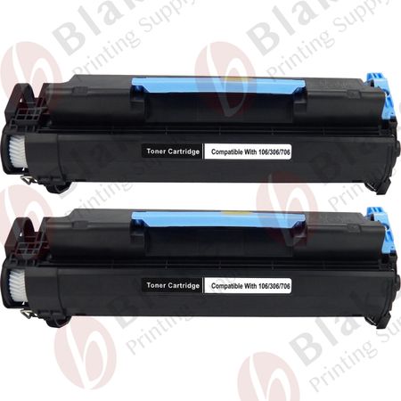 Set of 2 Compatible Canon 106 Black Laser Toner Cartridges (0264B001AA)