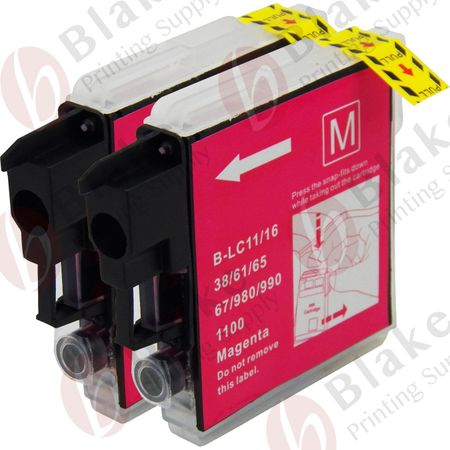 Set of 2 Compatible Brother LC-65M Magenta High Yield Ink Cartridges