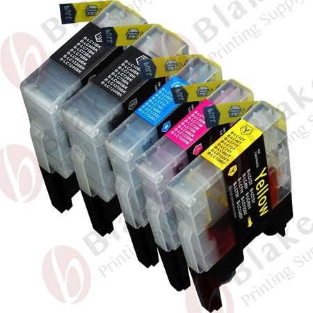 Set of 5 Compatible Brother LC-75 High Yield Ink Cartridges (Replaces LC-71)