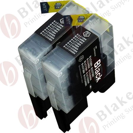 Set of 2 Compatible Brother LC-75BK Black High Yield Ink Cartridges (Replaces LC-71BK)