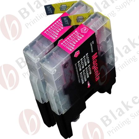 Set of 2 Compatible Brother LC-75M Magenta High Yield Ink Cartridges (Replaces LC-71M)