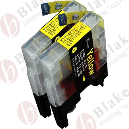 Set of 2 Compatible Brother LC-75Y Yellow High Yield Ink (Replaces LC-71Y)