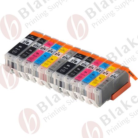 Compatible 12 Pack Canon PGI-270XL & CLI-271XL High-Yield Ink Cartridges