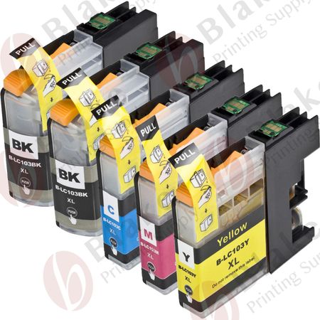 Set of 5 Compatible Brother LC-103 High Yield Ink Cartridges (Replaces LC-101)