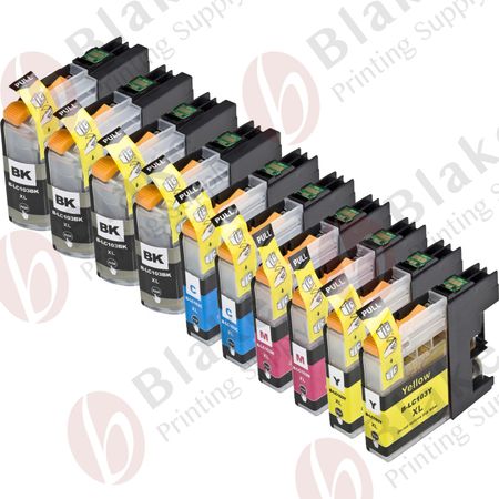 Set of 10 Compatible Brother LC-103 High Yield Ink Cartridges (Replaces LC-101)