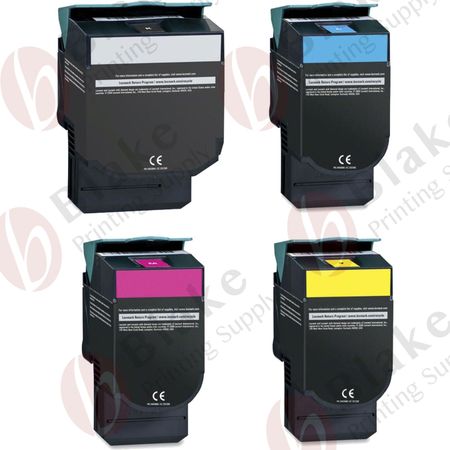 Set of 4 Compatible Lexmark C540H2 High Yield Toner Cartridges