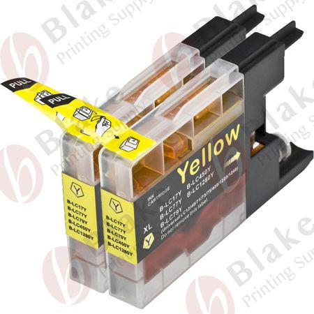 Set of 2 Compatible Brother LC-79Y Yellow Extra High Yield Ink Cartridges