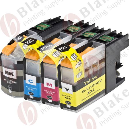 Set of 4 Compatible Brother LC-209 & LC-205 Extra High Yield Ink Cartridges