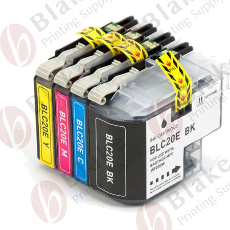 Set of 4 Compatible Brother LC-20E Extra High Yield Ink Cartridges