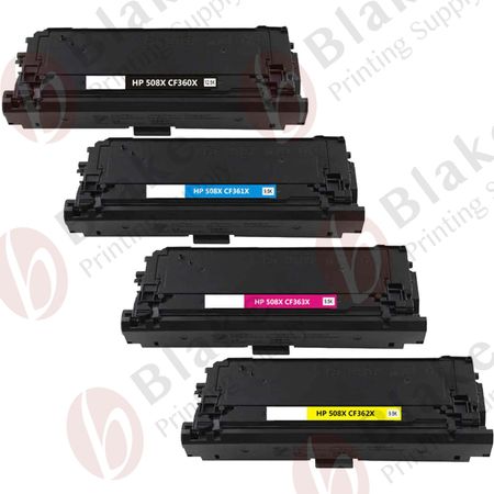 Set of 4 Compatible HP 508X High Yield Toner Cartridges